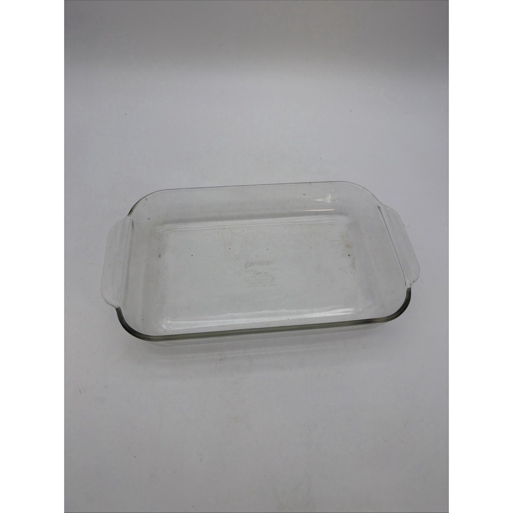 Vintage PYREX 232-R Clear Glass 11 x 7 x 1.5 Casserole Dish 2 Qt Baking Pan